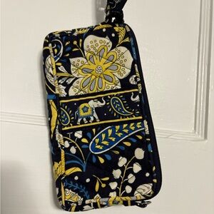 Vera Bradley Blue and Yellow Floral Phone Wristlet
